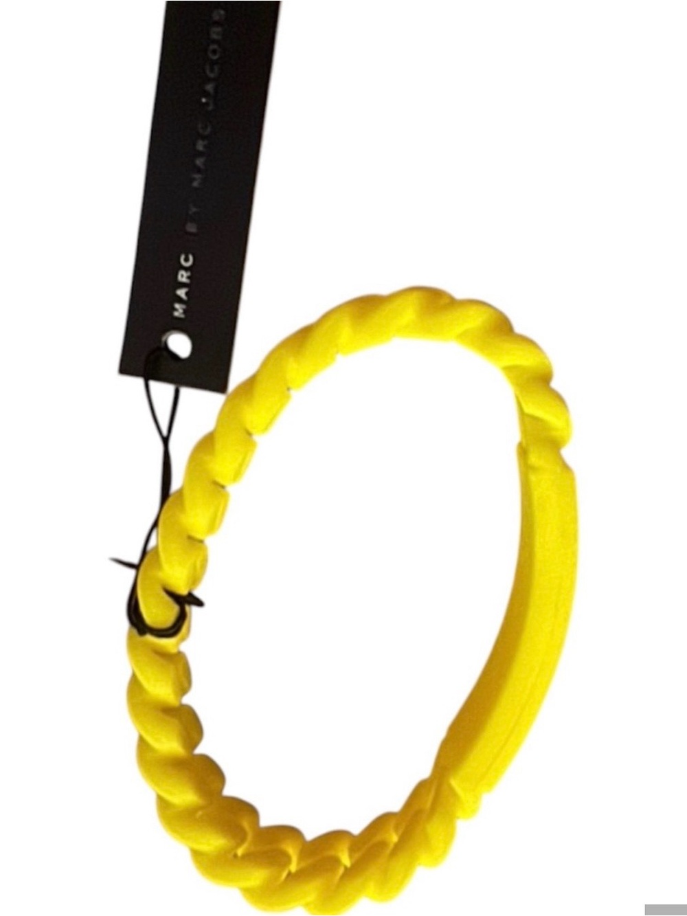 Marc Jacobs Bright Yellow Braided Silicone Bracelet - Picture 3 of 3